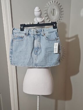 PacSun Light Blue Washed Denim Mini Skirt